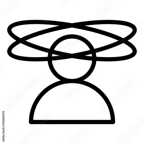 Dizziness mood icon outline vector. Mental stress. Headache disorder