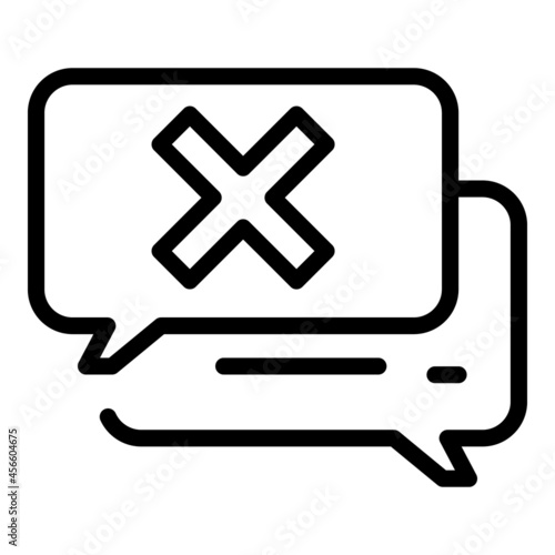 Stop chatting icon outline vector. Ban speak. Avoid chat
