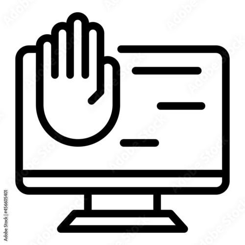 Computer palm scanning icon outline vector. Hand recognition. Biometric scan