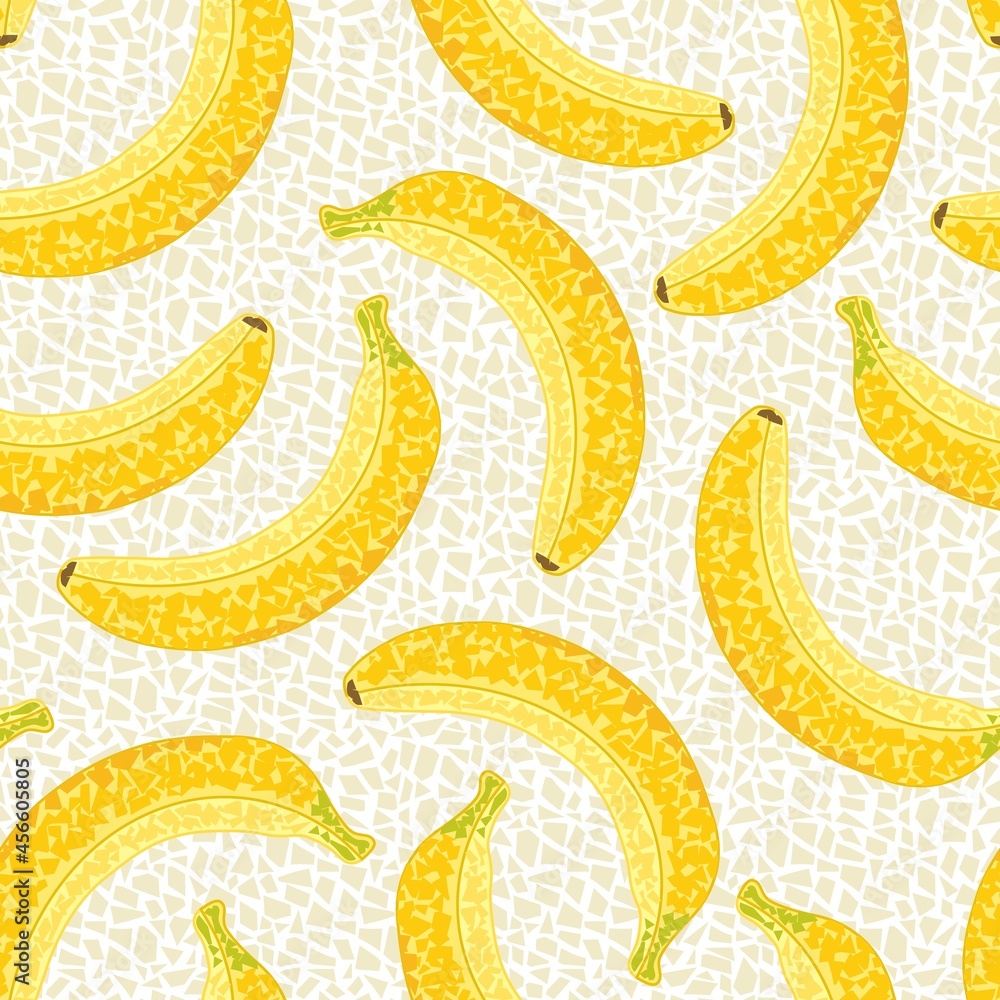 Pattern with bananas in mosaic style Pattern with bananas in mosaic style