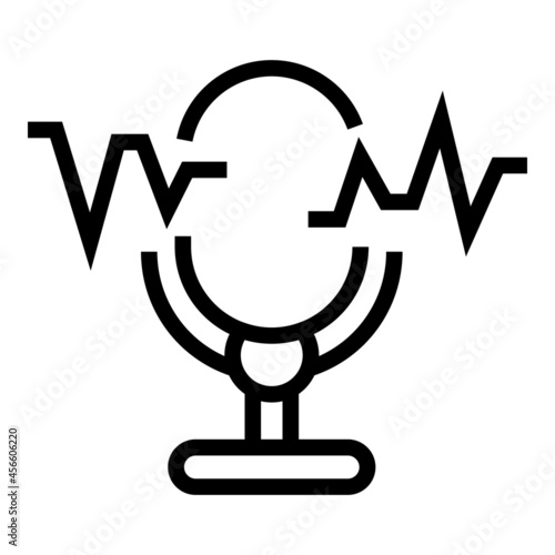Detect speech icon outline vector. Voice recognition. Sound detection