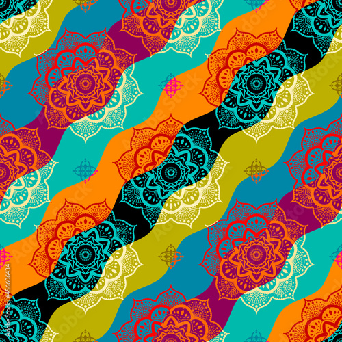 Patchwork textile pattern. Seamless quilting design background.