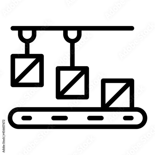 Output products icon outline vector. Factory process. Manual production
