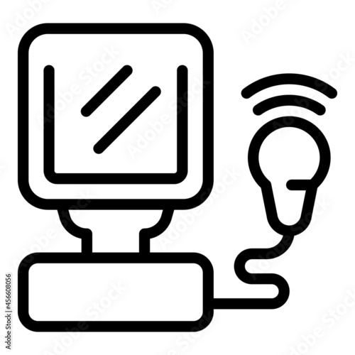 Gynecology ultrasound icon outline vector. Scan pregnancy. Pregnant woman