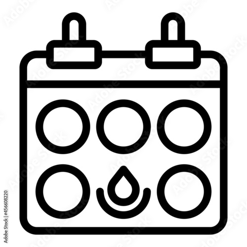 Menstruation calendar icon outline vector. Menstrual period. Woman cycle