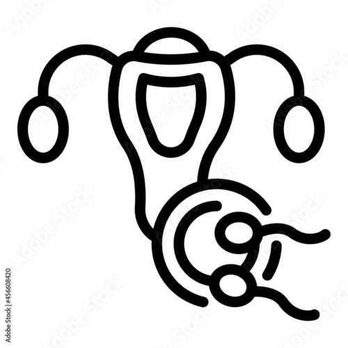 Uterus examination icon outline vector. Gynecology health. Woman diagnosis