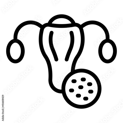 Cervical exam icon outline vector. Uterus screening. Gynecology consultation