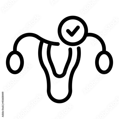 Health uterus icon outline vector. Ovary exam. Woman anatomy