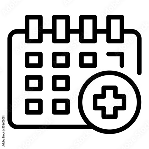 Treatment calendar icon outline vector. Medical schedule. Healthcare timetable