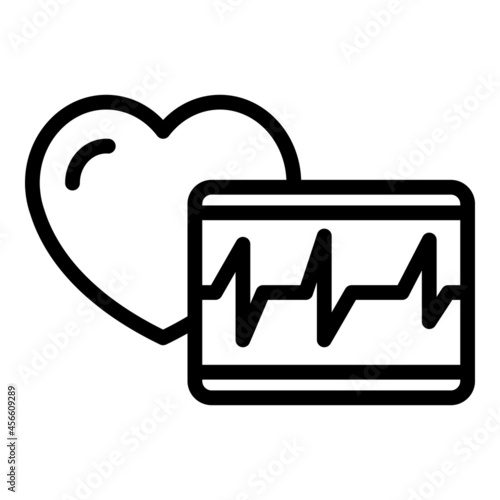 Heart diagnostic icon outline vector. Medical care. Health cardiology