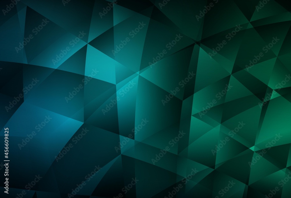 Obraz premium Dark Blue, Green vector polygon abstract background.