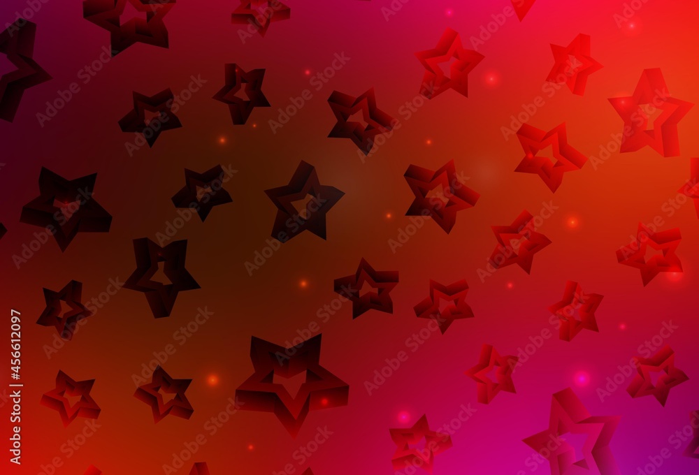 Light Pink, Red vector texture with beautiful stars.