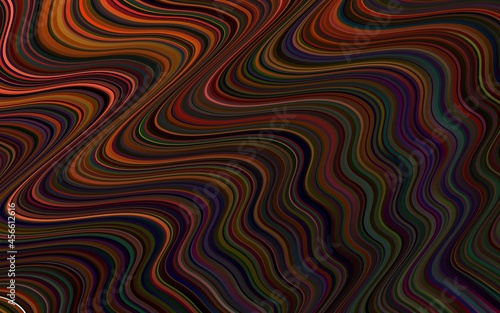 Dark Red vector background with bent lines.