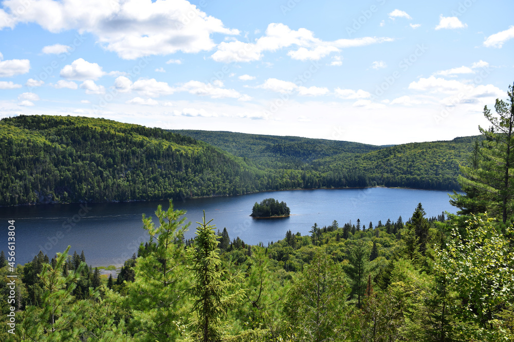 Mauricie National Park, Quebec, Canada: View of Lake Wapizagonke from the Pins Island Viewpoint (Belvédère de l'Île-Aux-Pins)