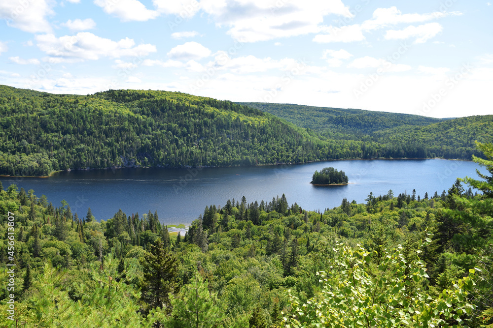 Mauricie National Park, Quebec, Canada: View of Lake Wapizagonke from the Pins Island Viewpoint (Belvédère de l'Île-Aux-Pins)