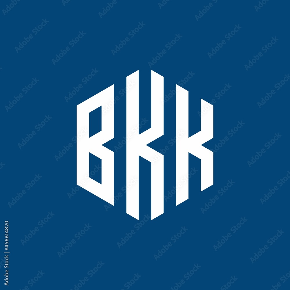BKK Initial three letter logo hexagon BKK Initial three letter logo hexagon