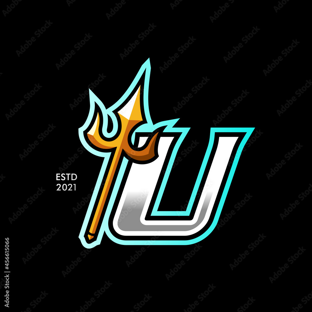Initial Gold Trident U Initial Gold Trident U