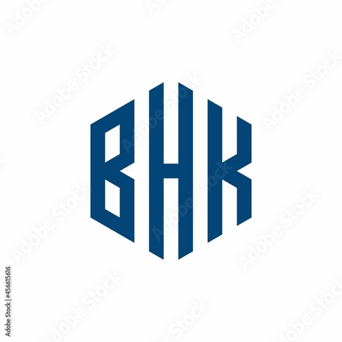 Free Download BHK Initial three letter logo hexagon - GFXLoad
