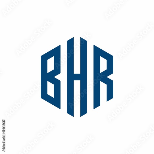 Free Download BHR Initial three letter logo hexagon - GFXLoad