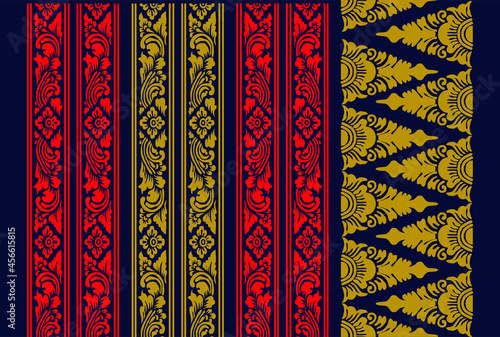 Indonesian geometric batik motifs with Balinese flower patterns, exclusive and classic, are suitable for various purposes. EPS VECTOR 10