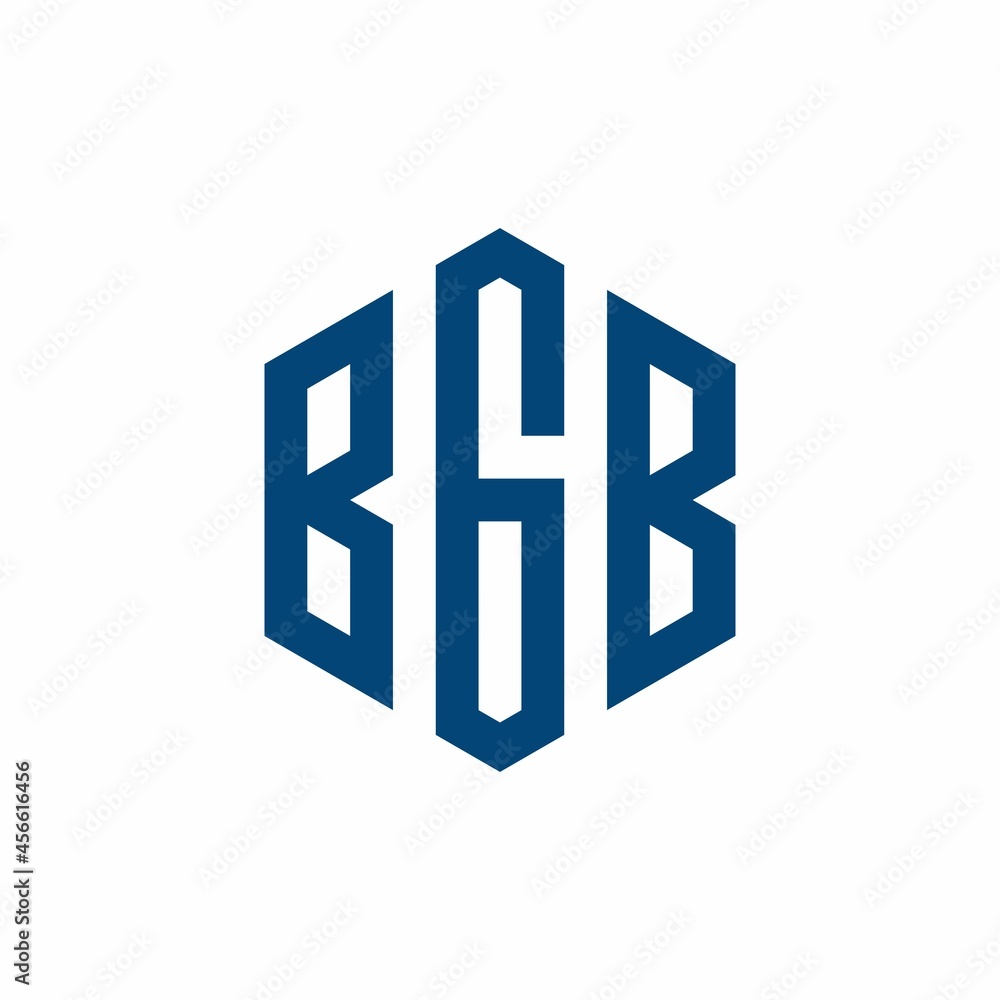 BGB Initial three letter logo hexagon BGB Initial three letter logo hexagon