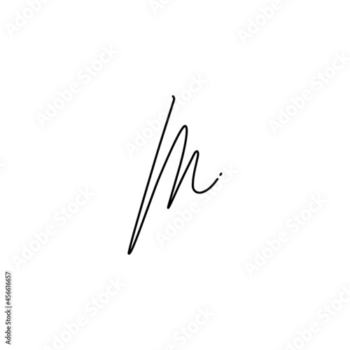 m letter signature line handwriting logo