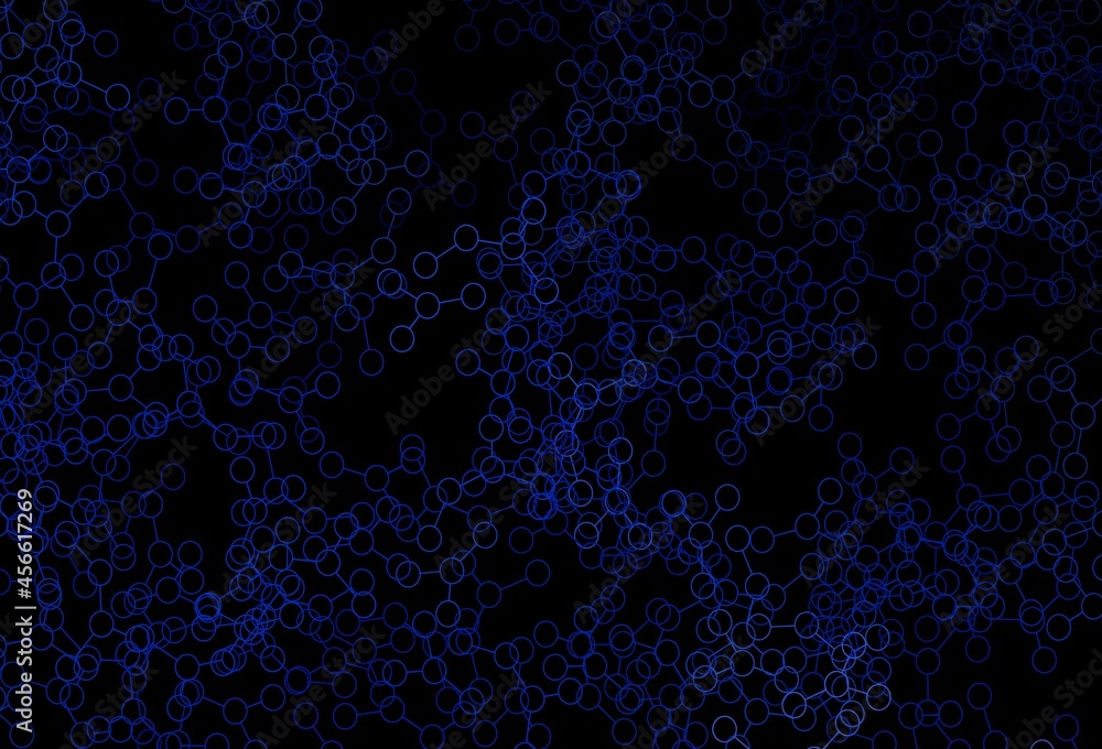 Dark BLUE vector background with forms of artificial intelligence.