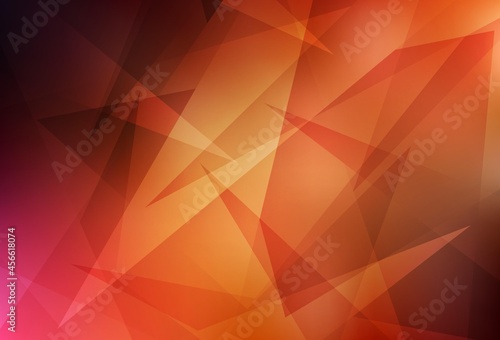 Dark Red vector template with crystals, triangles.