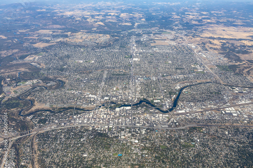 Aerial view of Spokane, Washington, USA.