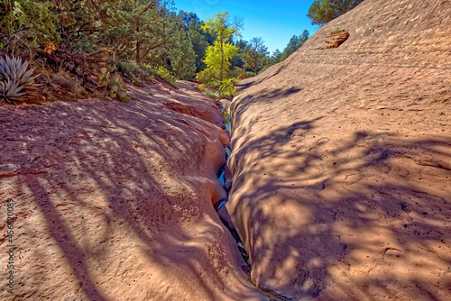 Crevice in Sandstone along Munds Wagon Trail Sedona AZ. photo