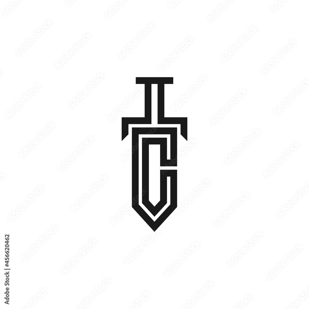 sword logo that formed letter c Stock Vector | Adobe Stock