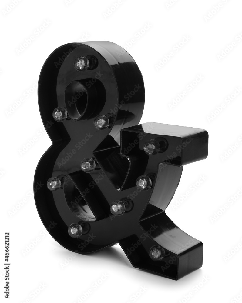 Stylish ampersand decor on white background Stylish ampersand decor on white background