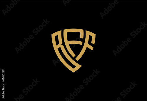 BFF creative letter shield logo design vector icon illustration