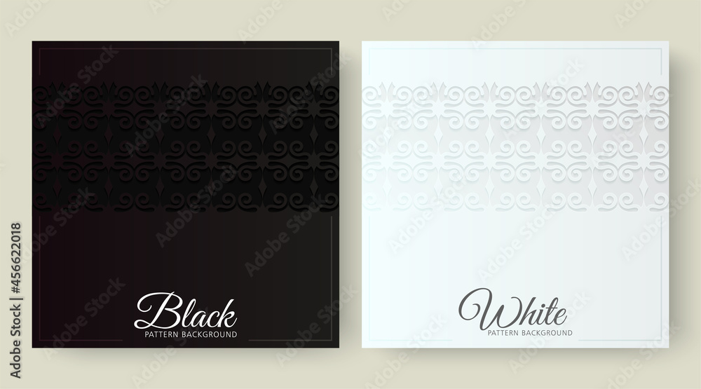 Luxury black and white background with border pattern