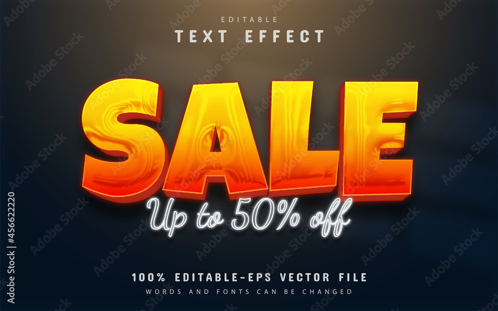Sale 3d text effect editable