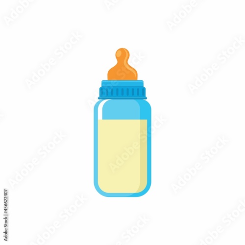 baby bottle with milk on white background. vector illustration