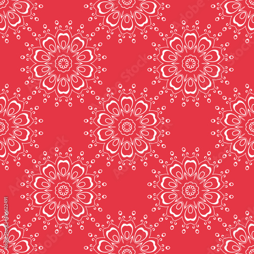 Abstract flower seamless pattern. Vector illustration.