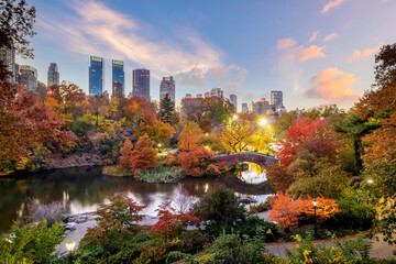 Central Park in autumn  in midtown Manhattan New York City