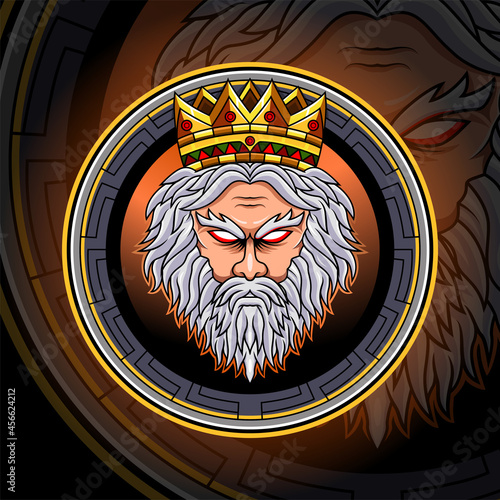 Zeus head esport mascot logo