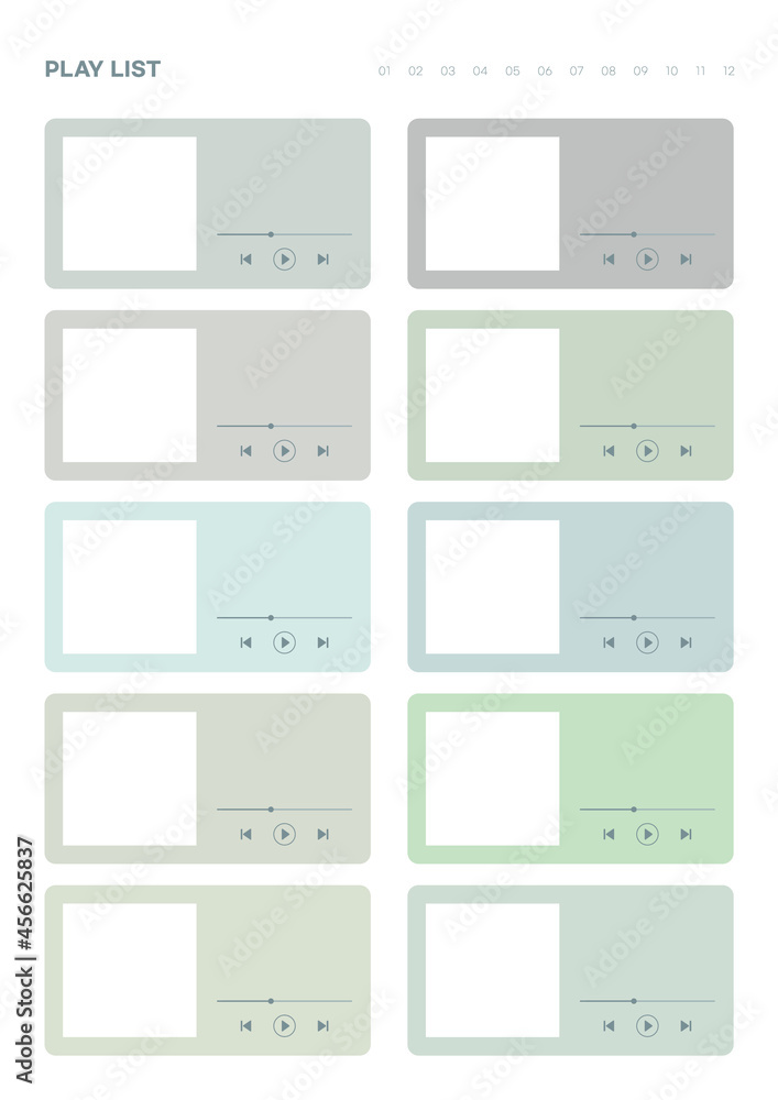 Note, scheduler, diary, planner document template illustration. My music player list. Note, scheduler, diary, planner document template illustration. My music player list.