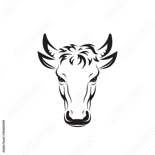 Vector of bull head design on white background. Easy editable layered vector illustration. Wild Animals.