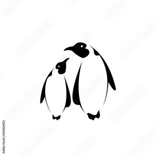 Vector of two penguin design on white background. Easy editable layered vector illustration. Wild Animals. Polar animals.
