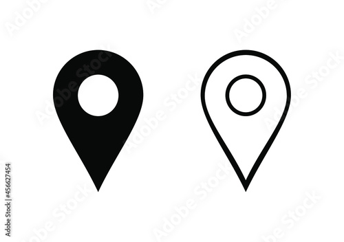 LOCATION POINT ICON BLACK AND WHITE SET