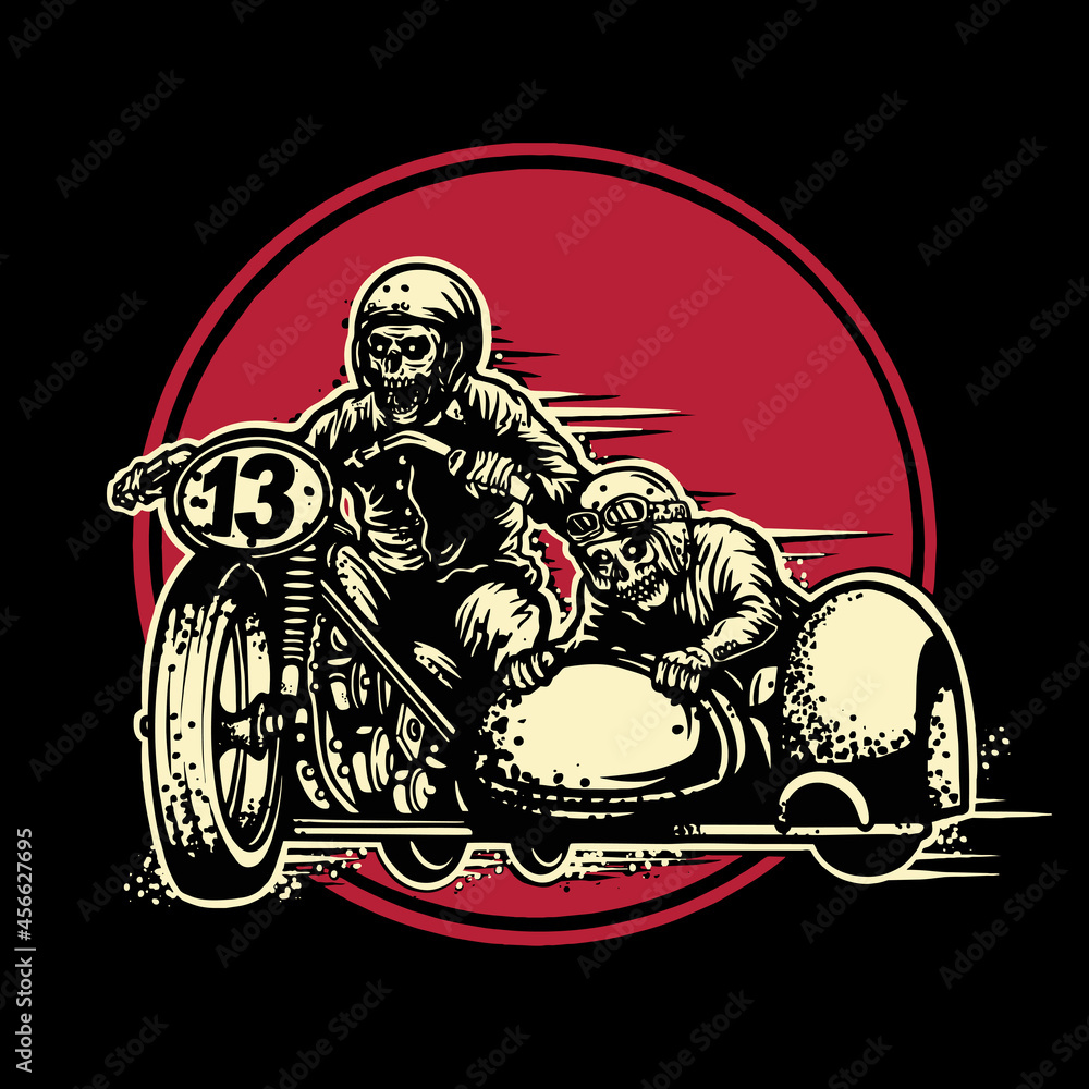 brotherhood skeleton on motorcycle
