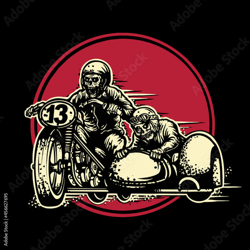 brotherhood skeleton on motorcycle