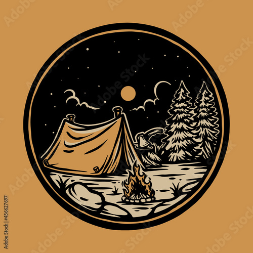 camping tent design illustration