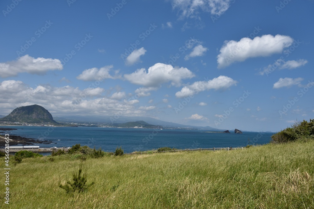 landscape with sky and clouds in island landscape with sky and clouds in island