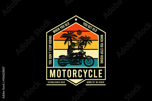 Motorcycle, design silt retro style
