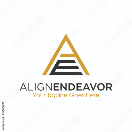 Letter or word AE sans serif font in line triangle image graphic icon logo design abstract concept vector stock. Can be used as a symbol related to initial.