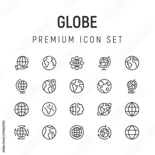 Premium pack of globe line icons.